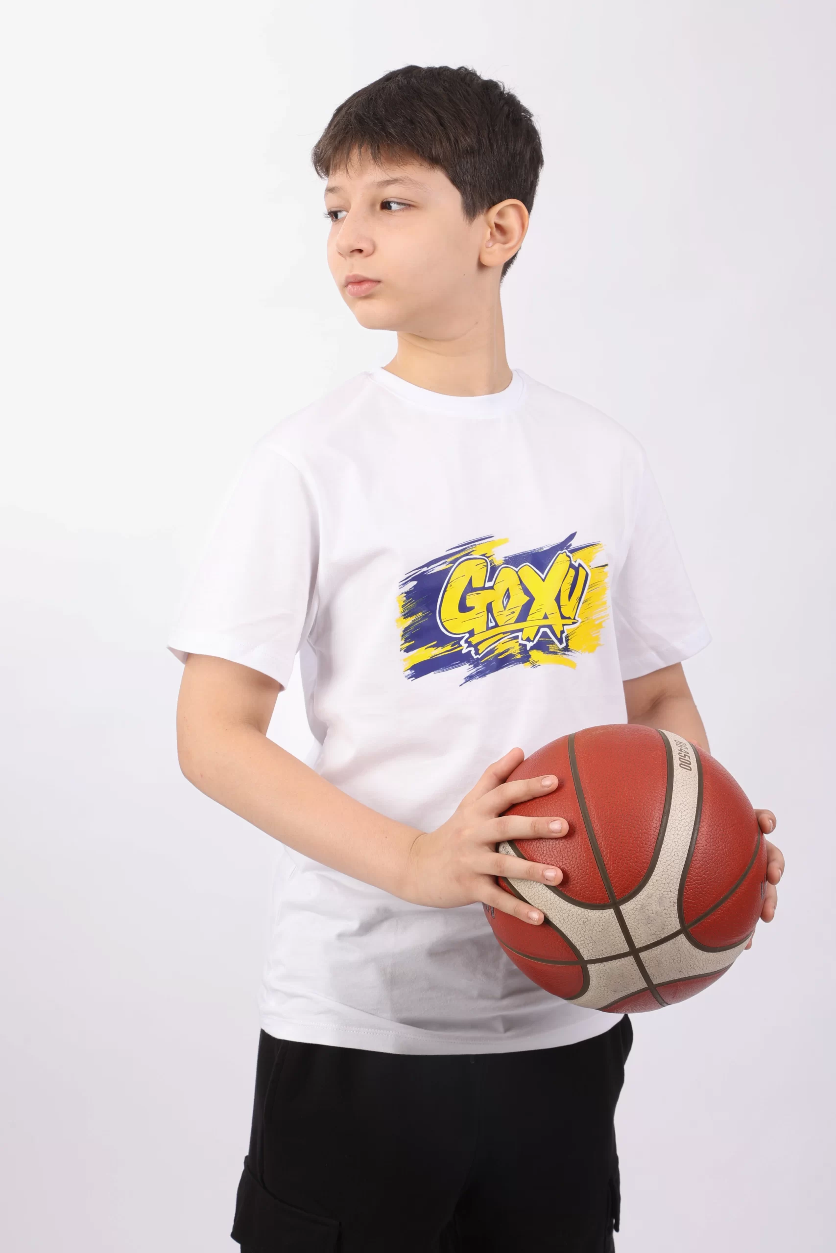 Goxu SK - Beyaz Basic baskılı T-shirt