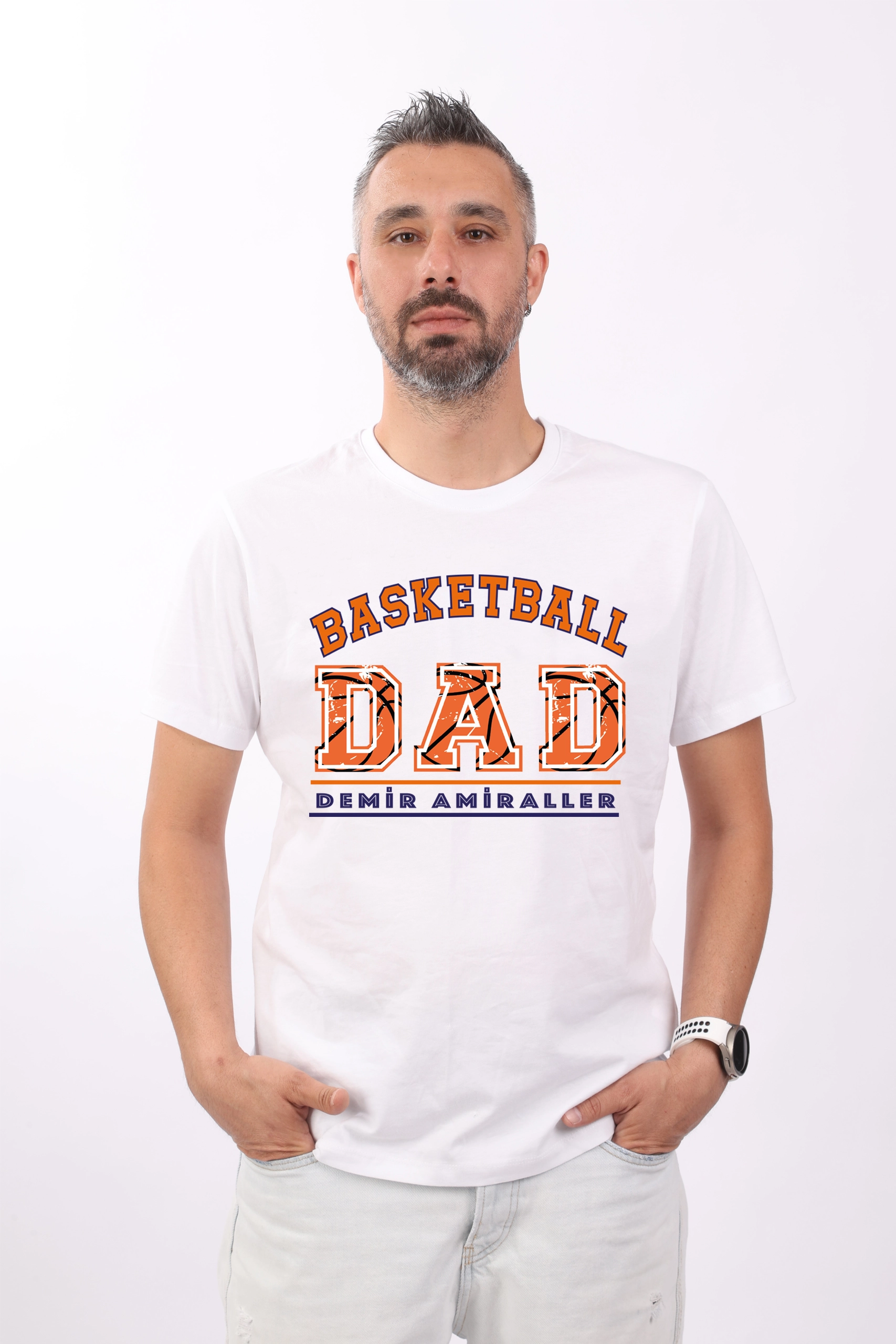 Demir Amiraller SK- Çift taraflı baskı Baba taraftar t-shirt